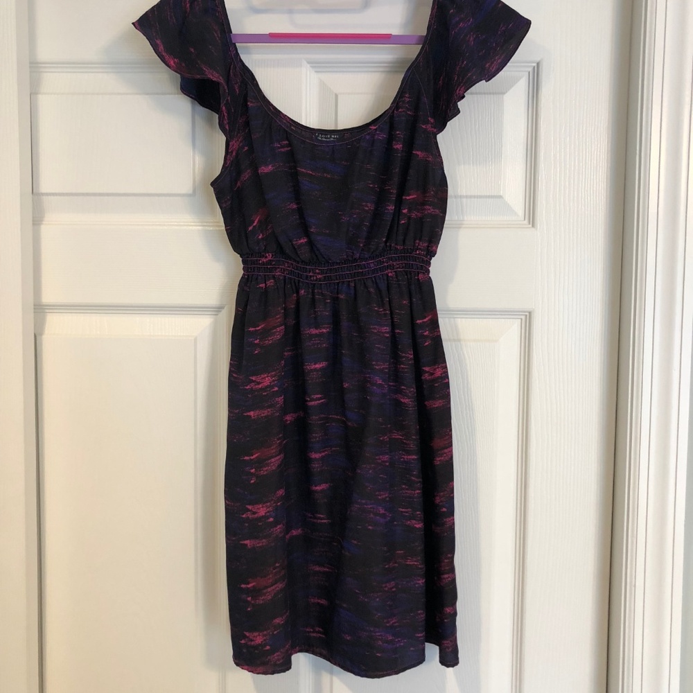 Black Dress with Hot pink and Purple accents